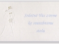 Pozvánka ke svatebnímu stolu, jmenovka