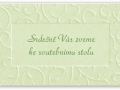 Pozvánka ke svatebnímu stolu, jmenovka