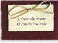 Pozvánka ke svatebnímu stolu, jmenovka